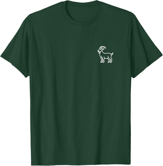 Goat Minimalist Badge Patch Line Art Animal T-Shirt - T-Shirt | Forest
