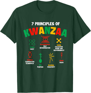 7 Principles of Kwanzaa - African American Heritage Festival T-Shirt - T-Shirt | Forest