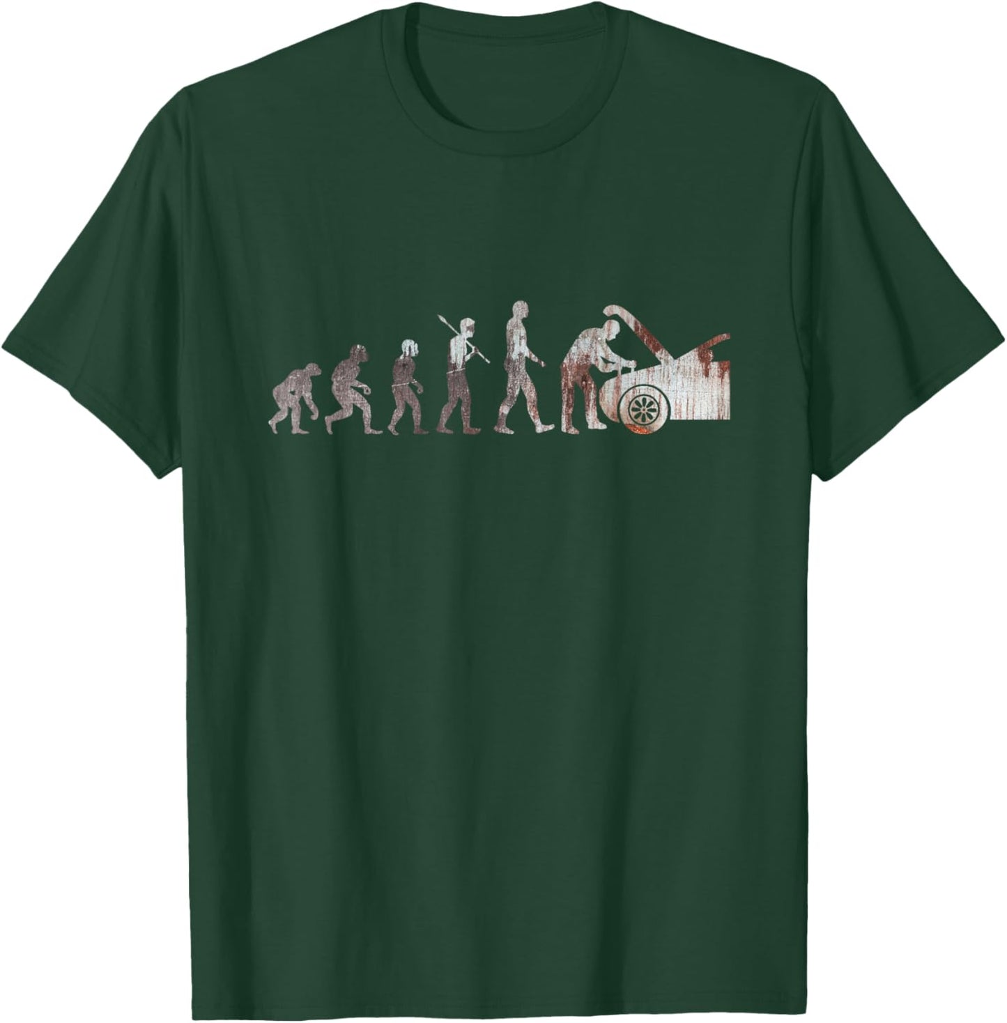 Evolution of Man Design Car Mechanic For Repair T-Shirt - T-Shirt | Forest