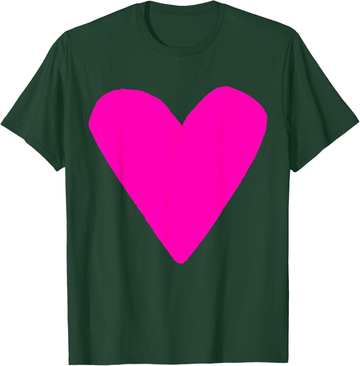 Pink Heart Black T-Shirt - T-Shirt | Forest