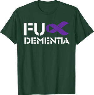 Fuck Dementia Awareness Survivor Fighting Alzheimer's Team T-Shirt - T-Shirt | Forest