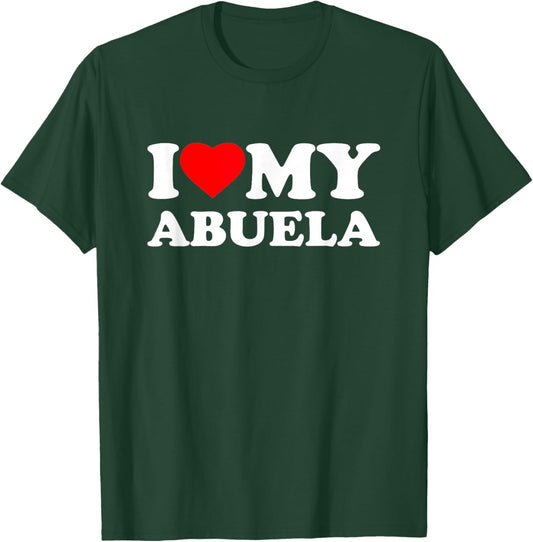 I Love My Abuela Heart Family Grandma T-Shirt - T-Shirt | Forest