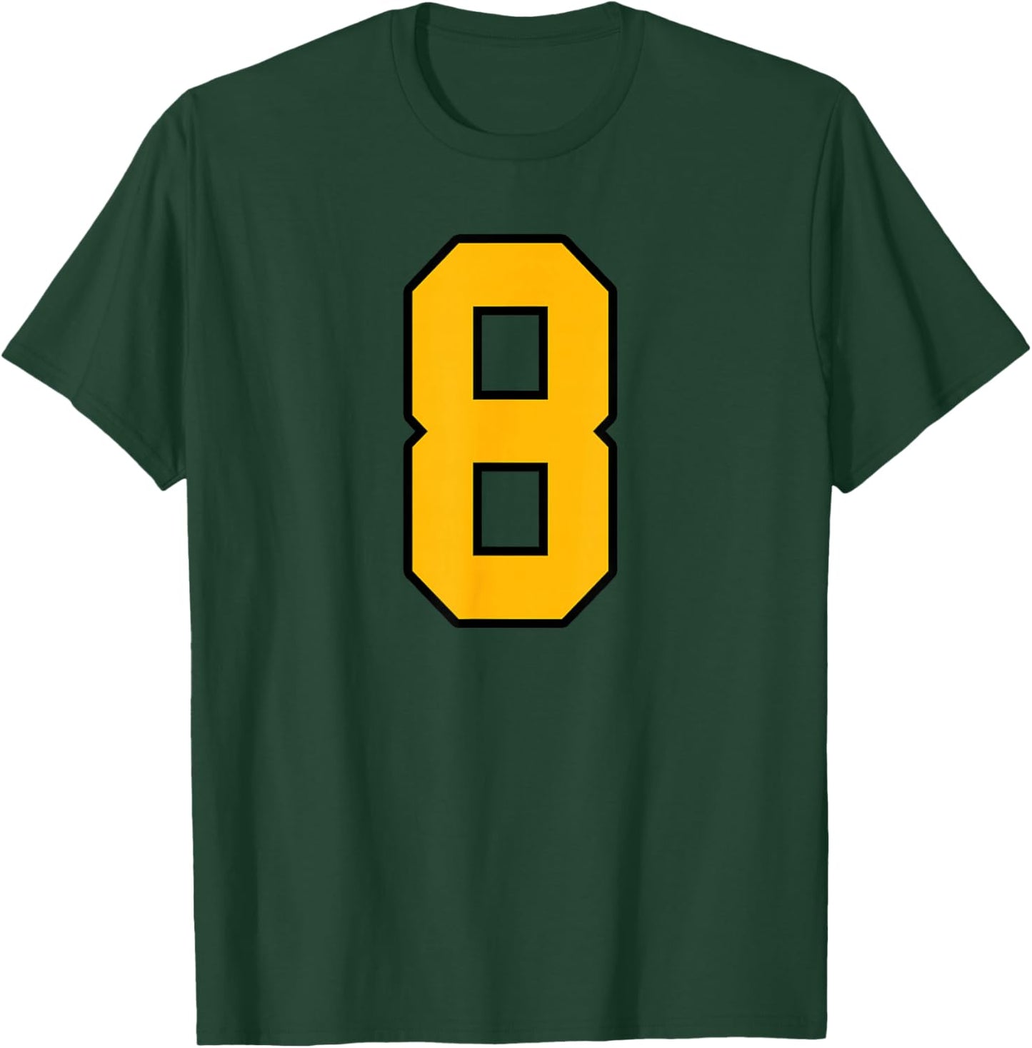 Gold and Black Sports Number 8 Jersey Uniform Player T-Shirt - T-Shirt | Forest