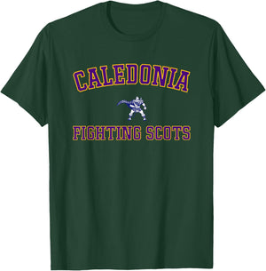 Caledonia Fighting Scots Logo Varsity HS T-Shirt - T-Shirt | Forest