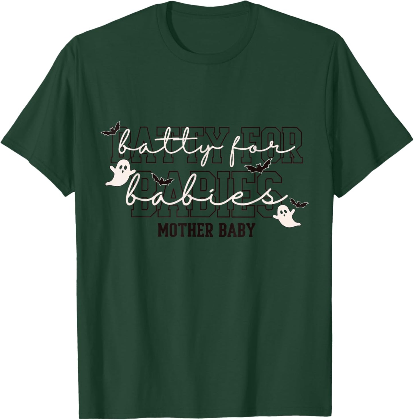 Batty for Babies Mother Baby Halloween Nurse T-Shirt - T-Shirt | Forest