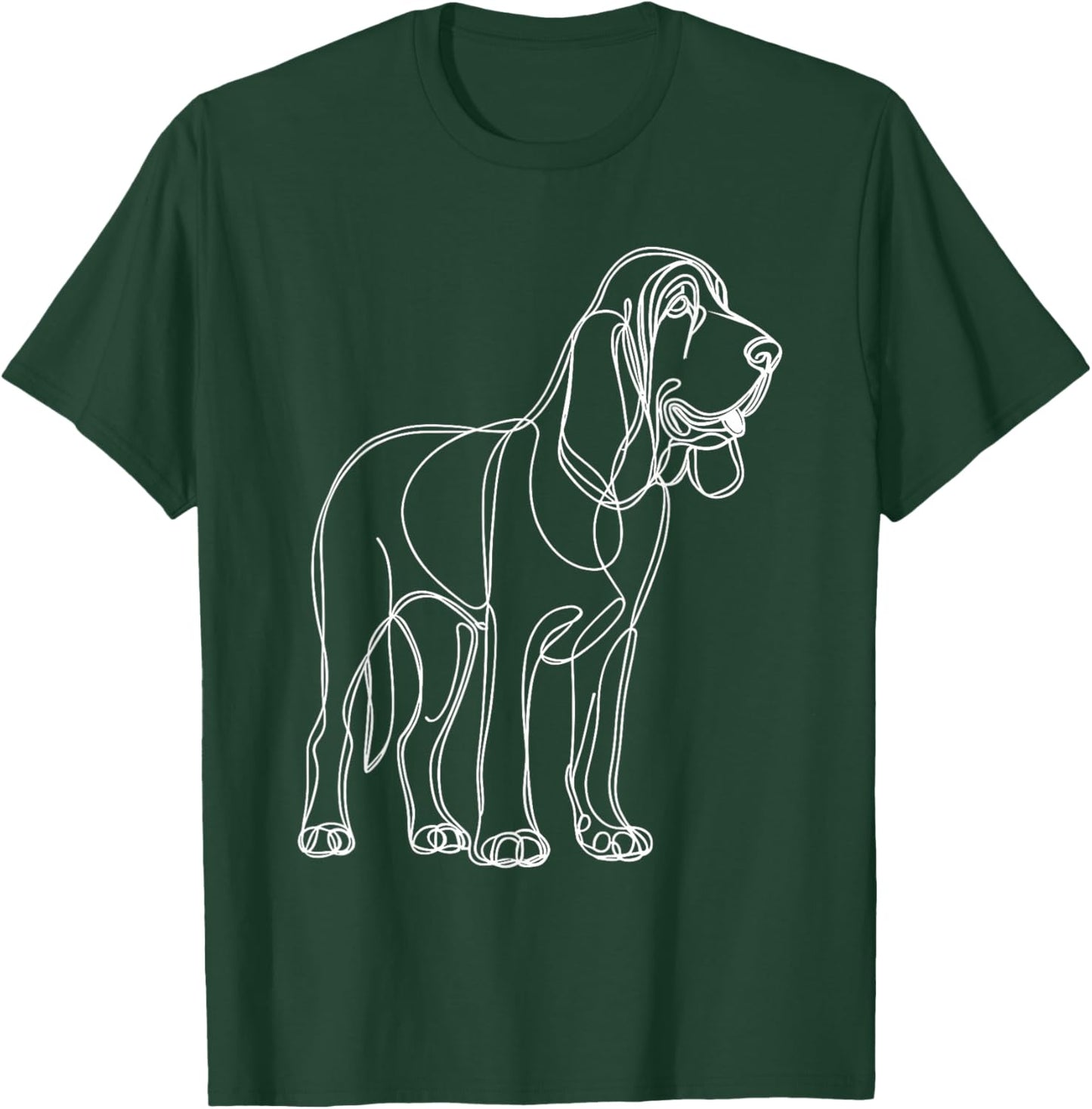 Line Art Bloodhound Dog Bloodhounds St. Hubert Hound T-Shirt - T-Shirt | Forest