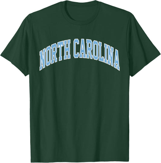 Retro North Carolina Blue Souvenir Simple North Carolina T-Shirt - T-Shirt | Forest