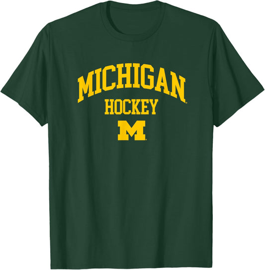 University of Michigan Wolverines Hockey T-Shirt - T-Shirt | Forest