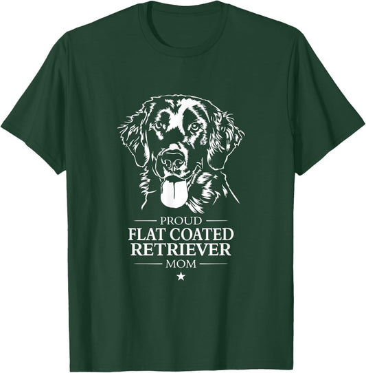 Proud Flat Coated Retriever mom dog mom Retriever dog T-Shirt - T-Shirt | Forest