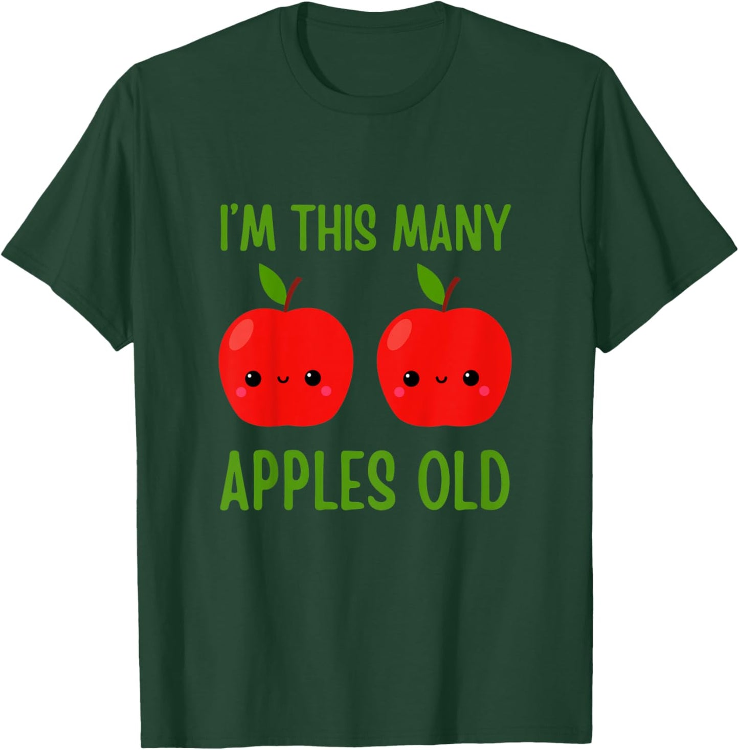 Kids I'm This Many Apples Old - Fruit Lover 2nd Birthday 2 Years T-Shirt - T-Shirt | Forest