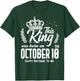 This King Was Born on October 10th Funny Birthday Oct 10 T-Shirt - T-Shirt | Forest