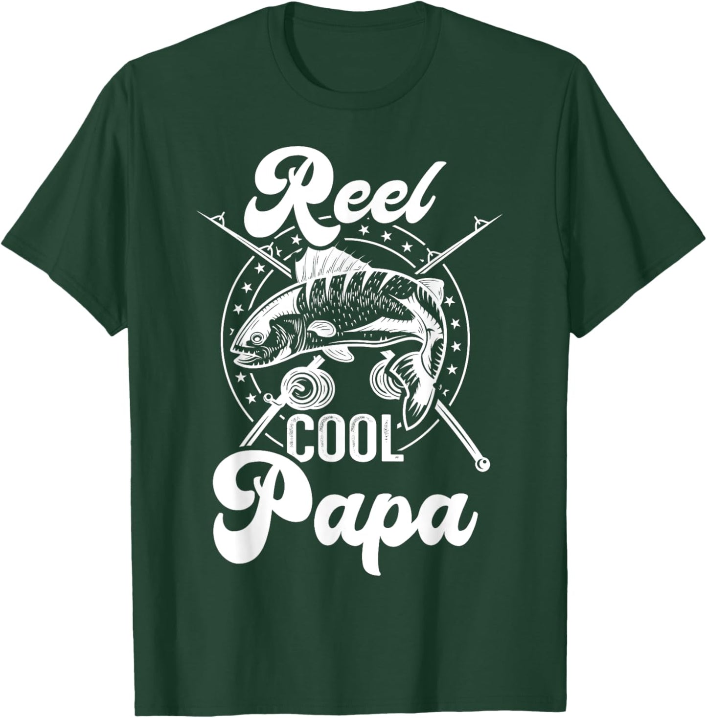 Reel cool papa fishing grandpa for fathers day birthday T-Shirt - T-Shirt | Forest