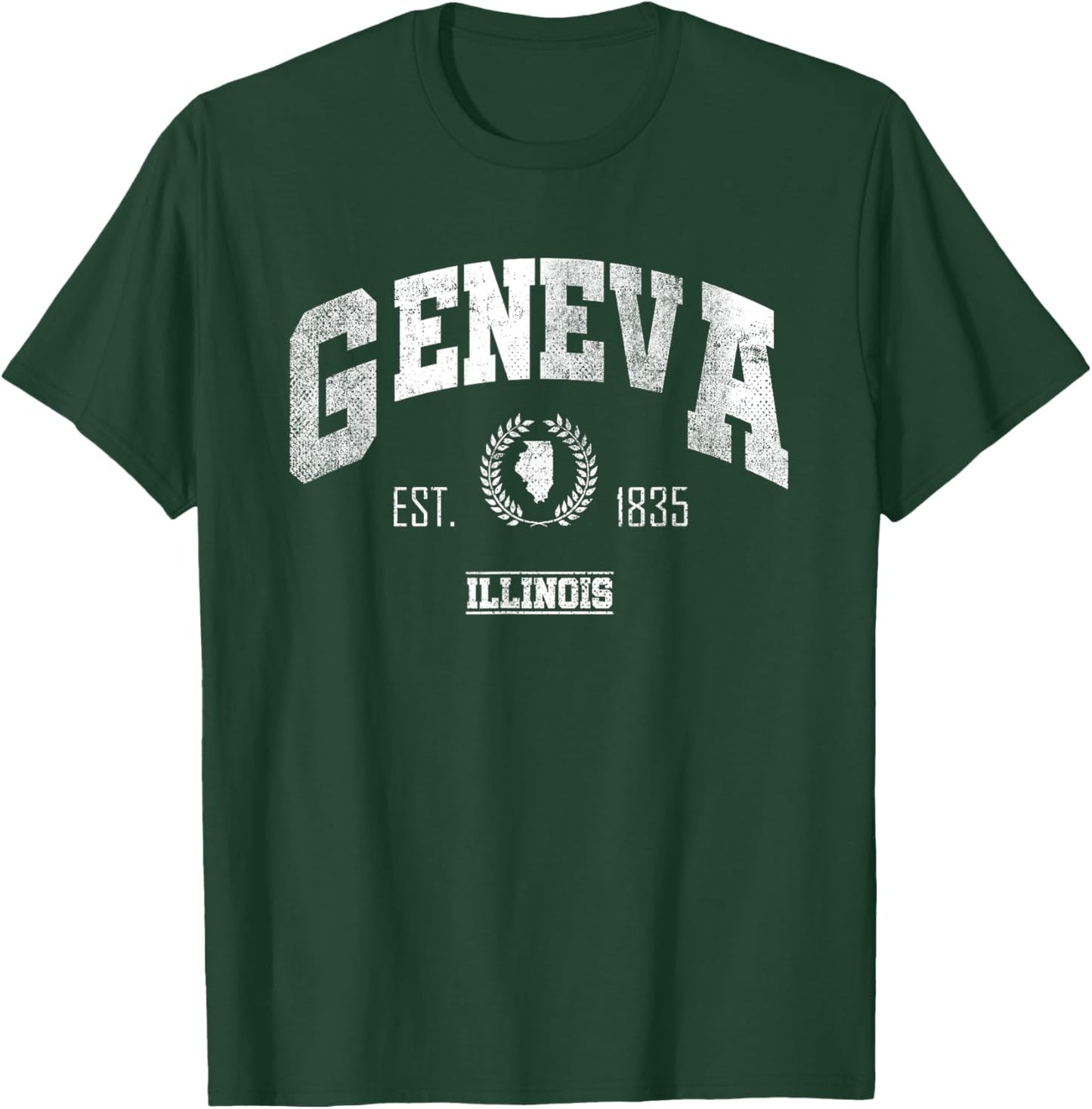 Geneva IL | Illinois | Vintage Throwback T-Shirt - T-Shirt | Forest