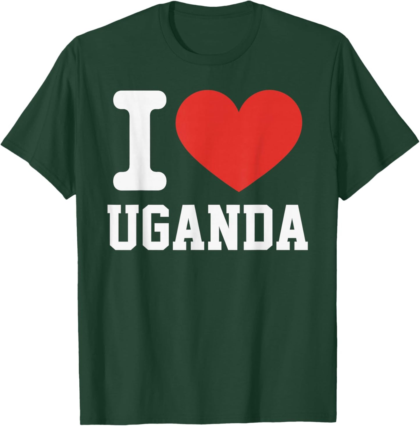 I Love Uganda Heart Souvenir Lovers Pride Travel T-Shirt - T-Shirt | Forest