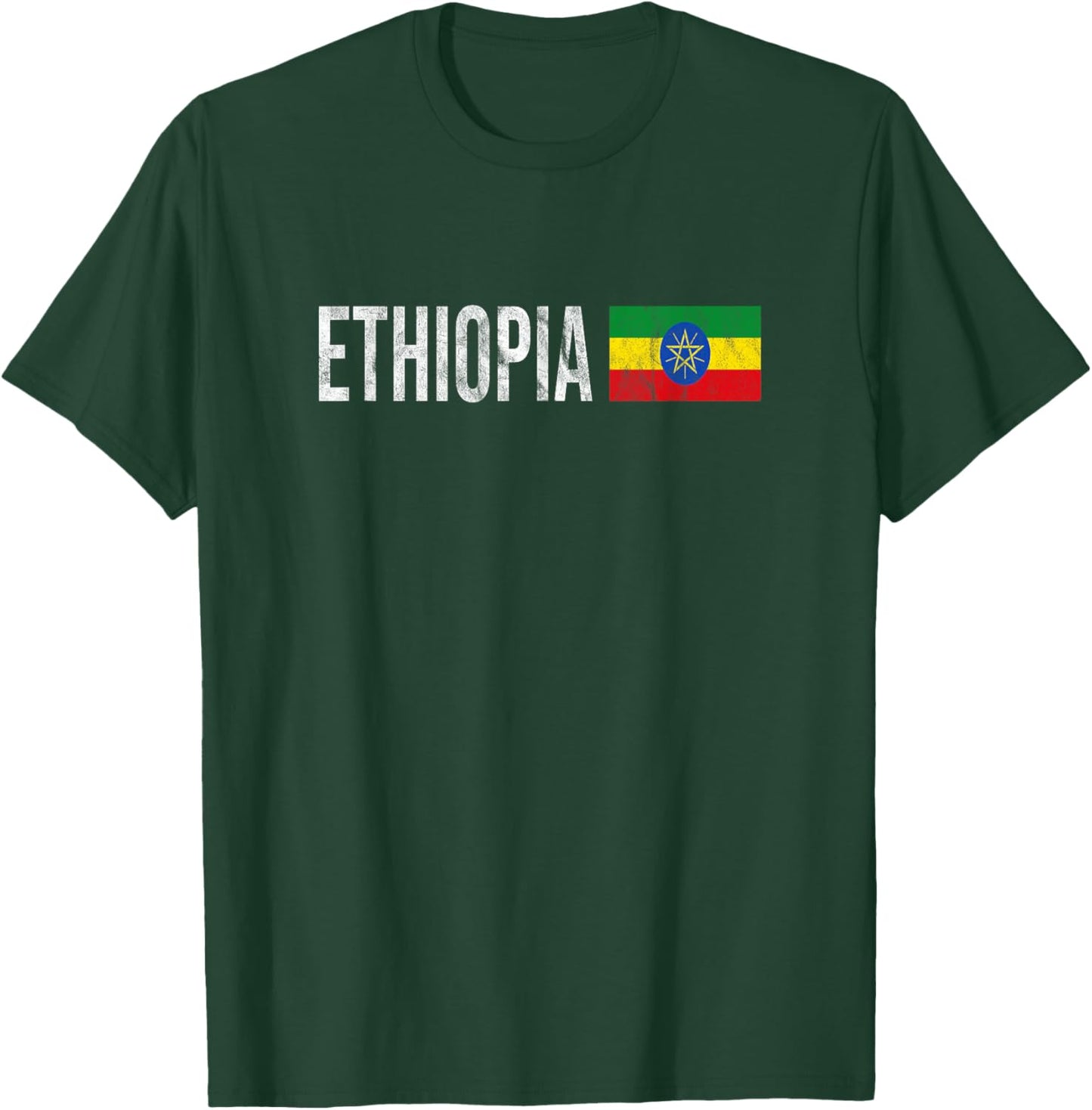 Ethiopia Flag Souvenir - Retro Ethiopian Design T-Shirt - T-Shirt | Forest