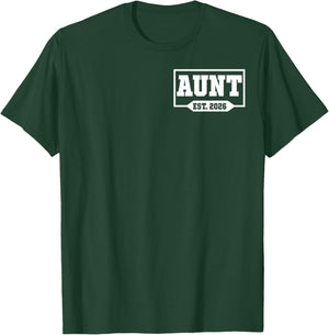 Funny Aunt Est. 2026 Logo Aunt 2026 Loading New Aunt 2026 T-Shirt - T-Shirt | Forest