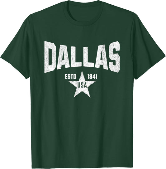 Camo Souvenir USA Star Dallas Texas T-Shirt - T-Shirt | Forest