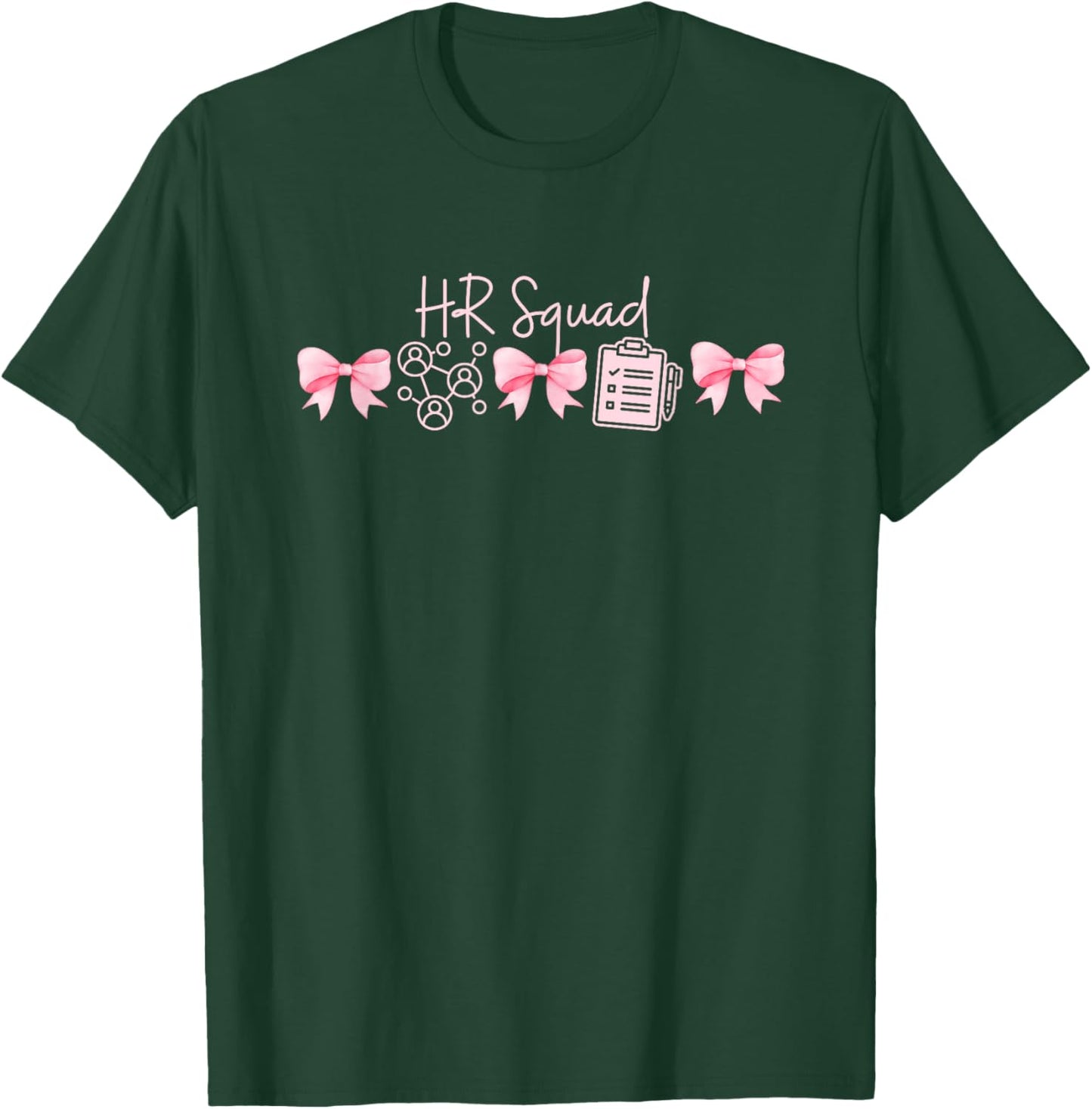 Coquette Human Resources HR Squad Pink Bows Clipboard T-Shirt - T-Shirt | Forest
