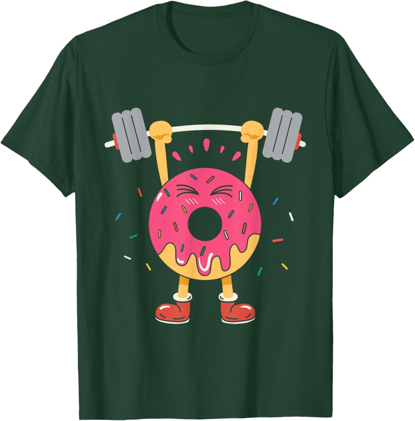 Weightlifting Funny Fitness Workout Gym Donut Lover Gift T-Shirt - T-Shirt | Forest