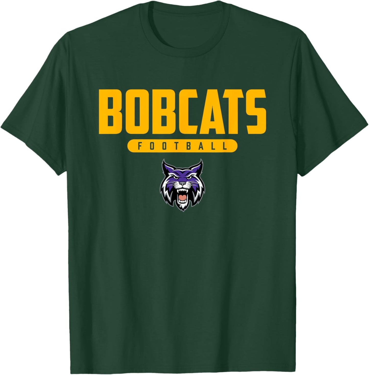 Hallsville Bobcats Logo Football HS T-Shirt - T-Shirt | Forest