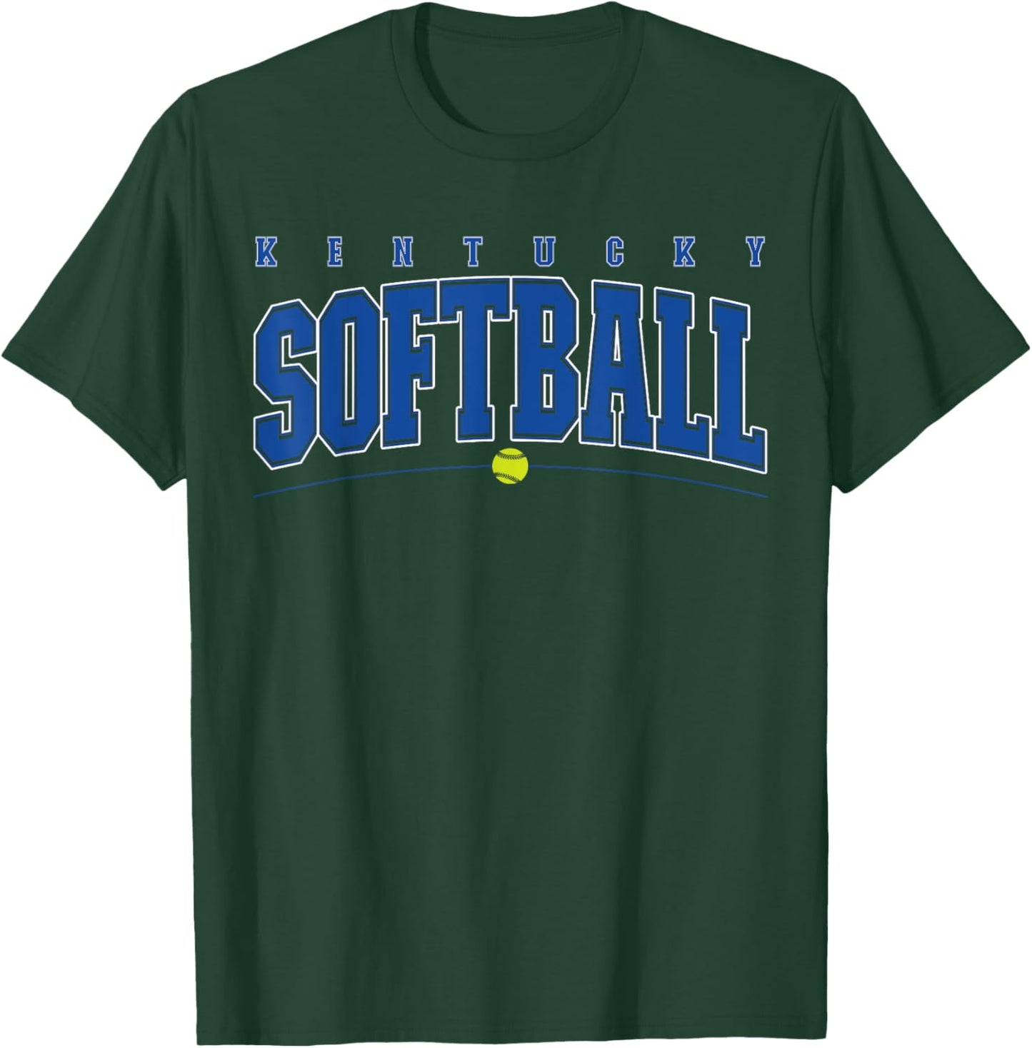 Kentucky Softball Vintage Kids Team Retro Softball Fan T-Shirt - T-Shirt | Forest