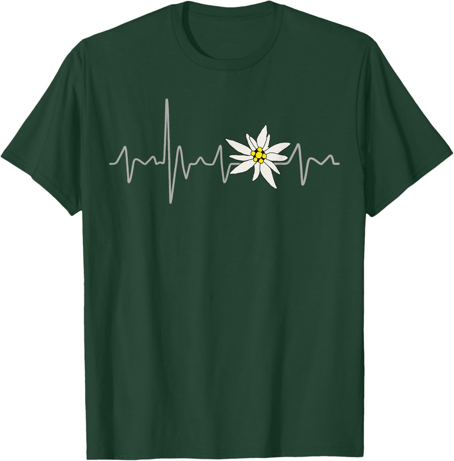Edelweiss Heartbeat Oktoberfest Vintage Holiday Souvenir T-Shirt - T-Shirt | Forest