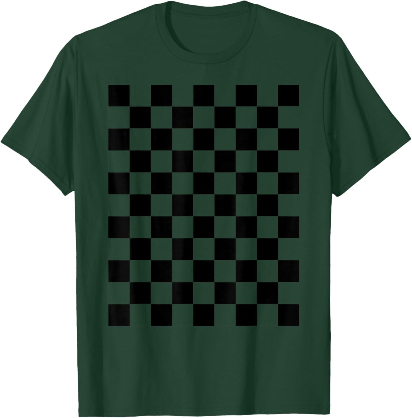 Motif Damier Noir Classique T-Shirt - T-Shirt | Forest