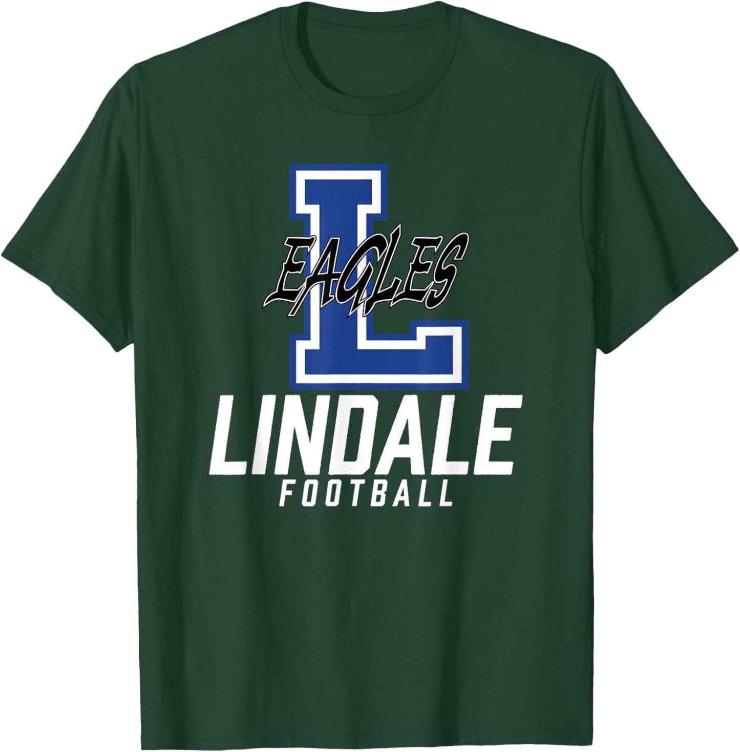 Lindale Eagles Logo Football Team HS T-Shirt - T-Shirt | Forest