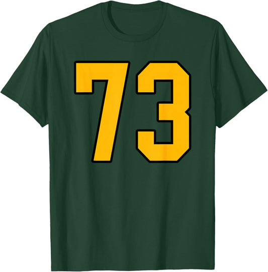 Gold and Black Sports Number 73 Jersey Uniform Player T-Shirt - T-Shirt | Forest