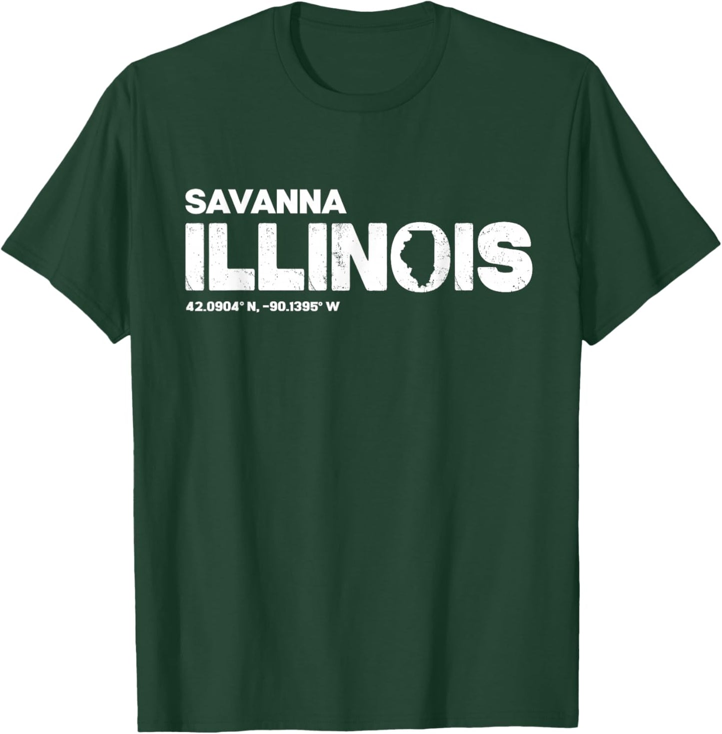 Savanna Illinois State Roots Typography Design T-Shirt - T-Shirt | Forest