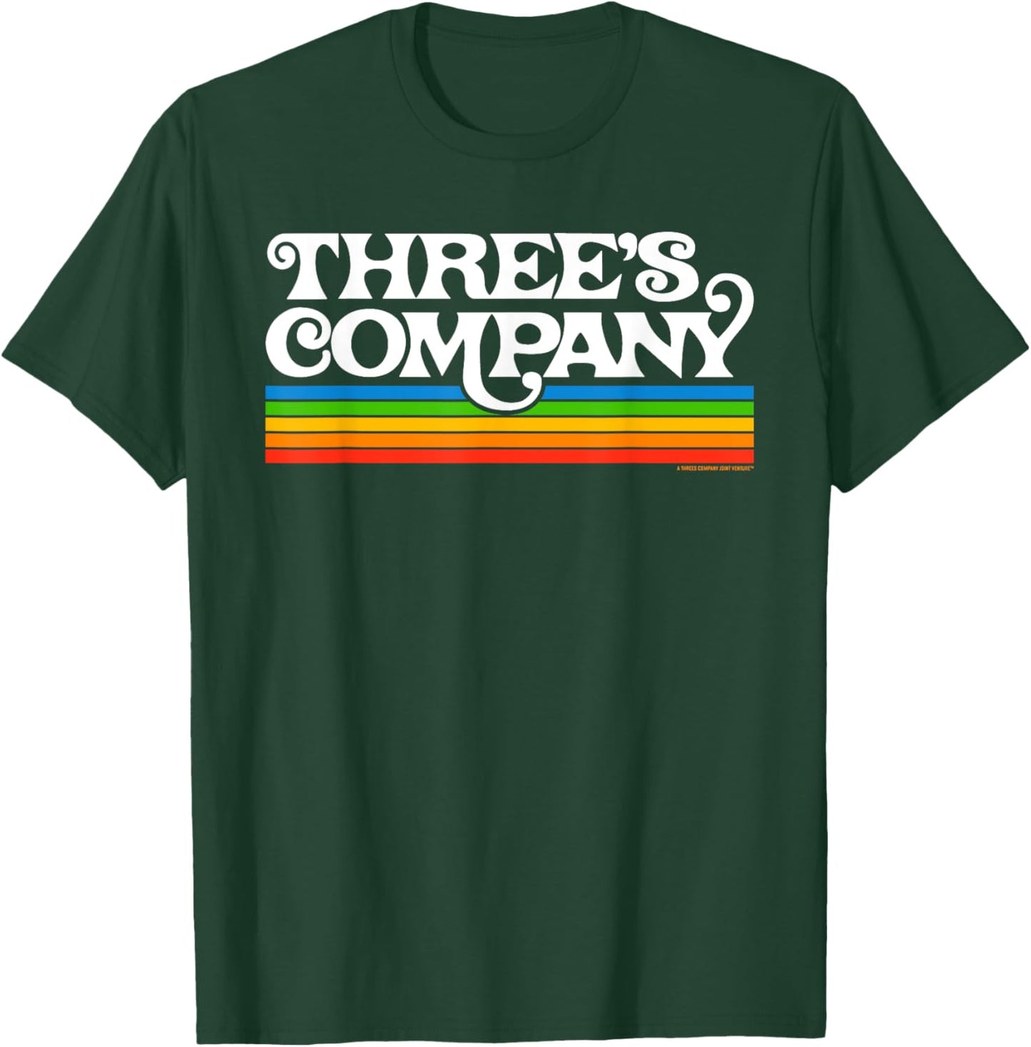 Three's Company Logo Retro Chromatic 80's Rainbow T-Shirt - T-Shirt | Forest