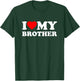 I Love My Brother Heart Funny Family T-Shirt - T-Shirt | Forest