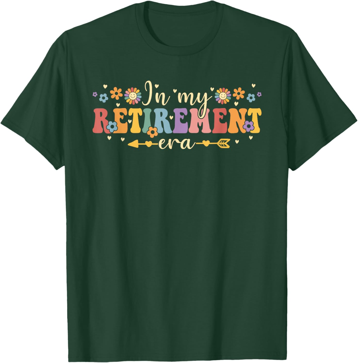 Groovy Retro In My Retirement Era Funny Teacher Retired 2025 T-Shirt - T-Shirt | Forest