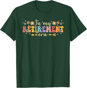 Groovy Retro In My Retirement Era Funny Teacher Retired 2025 T-Shirt - T-Shirt | Forest