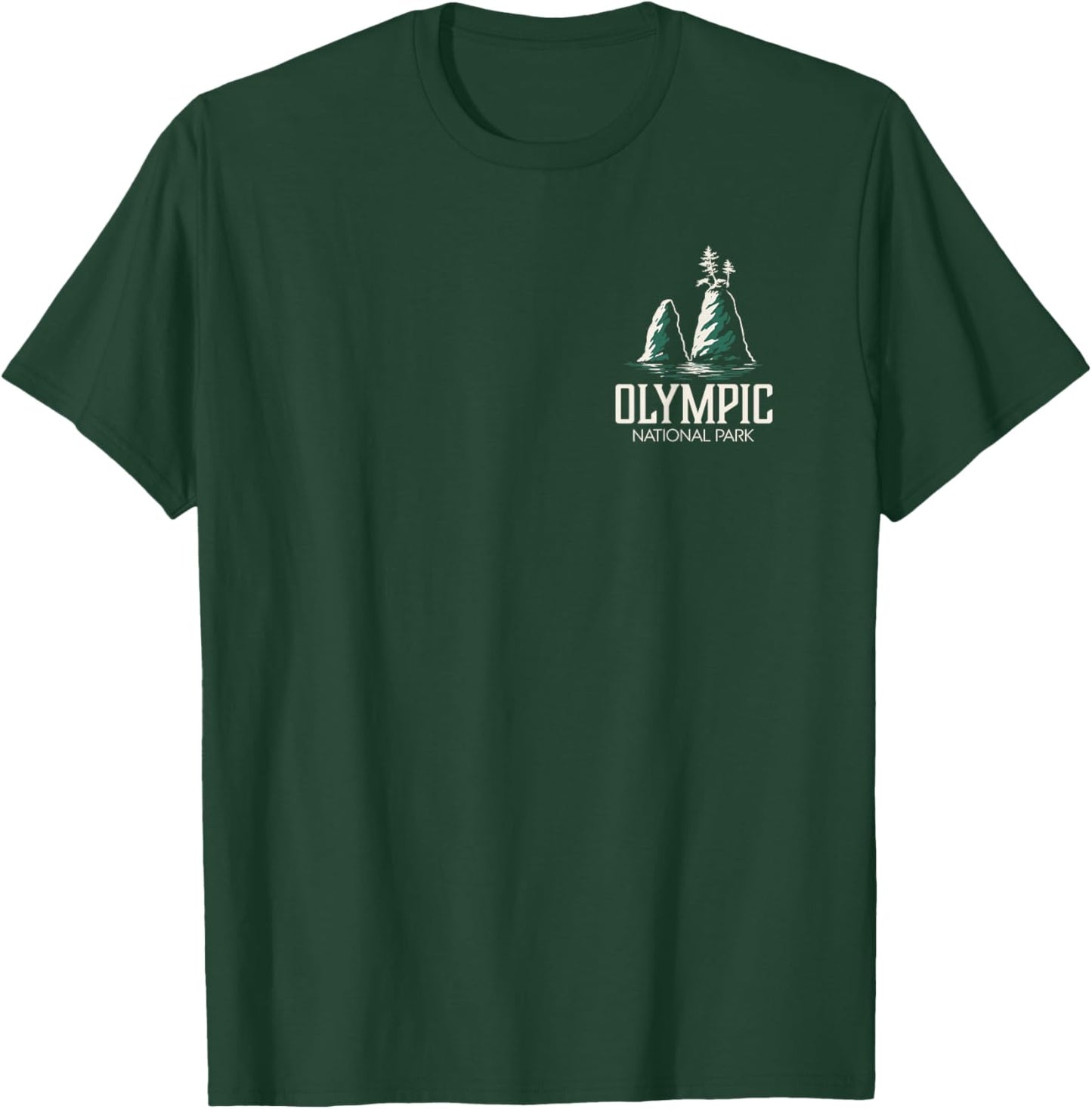 Olympic National Park Washington (Design on Front and Back) T-Shirt - T-Shirt | Forest