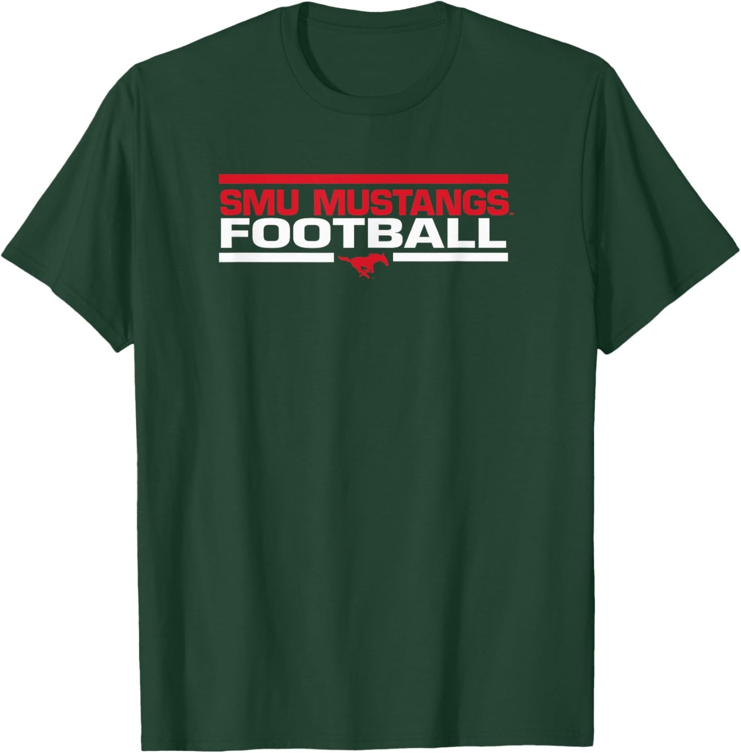 SMU Mustangs Football Tackle Dark Gray Officially Licensed T-Shirt - T-Shirt | Forest