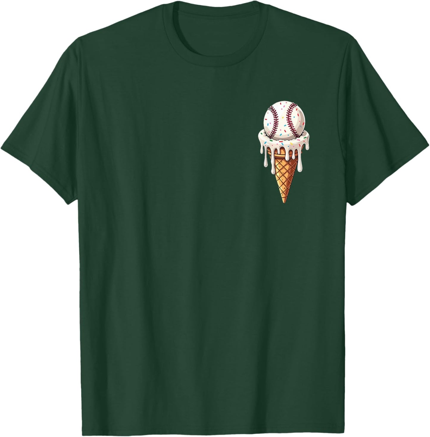 Baseball Drip with Melting Ice Cream Drippy Lovers T-Shirt - T-Shirt | Forest