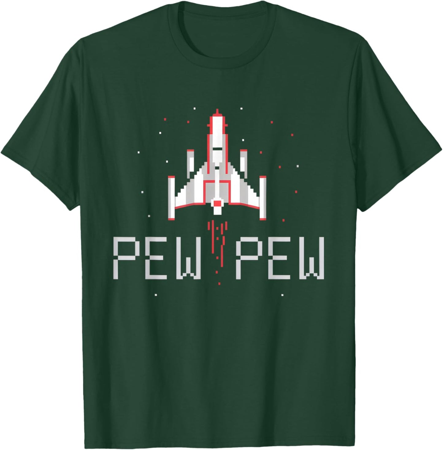 Pew Pew Gamer Vintage 80's 90's Arcade Gaming Lover T-Shirt - T-Shirt | Forest