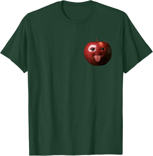 Funny Silly Ai Apple gen z Meme BrainRot Humor Tongue Out T-Shirt - T-Shirt | Forest