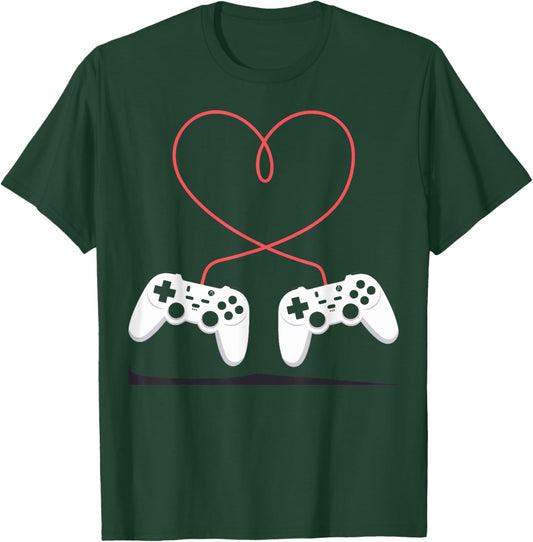 Gaming Heart Valentines Day and Kids T-Shirt - T-Shirt | Forest