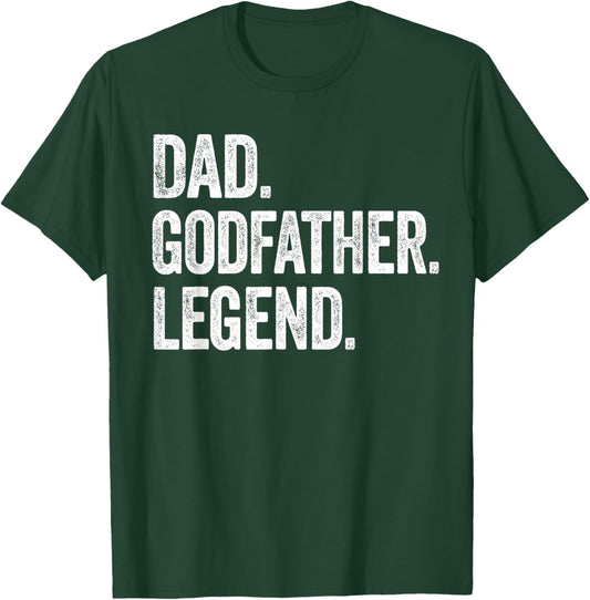 Dad Godfather Legend - Vintage Distressed Bold Graphic T-Shirt - T-Shirt | Forest