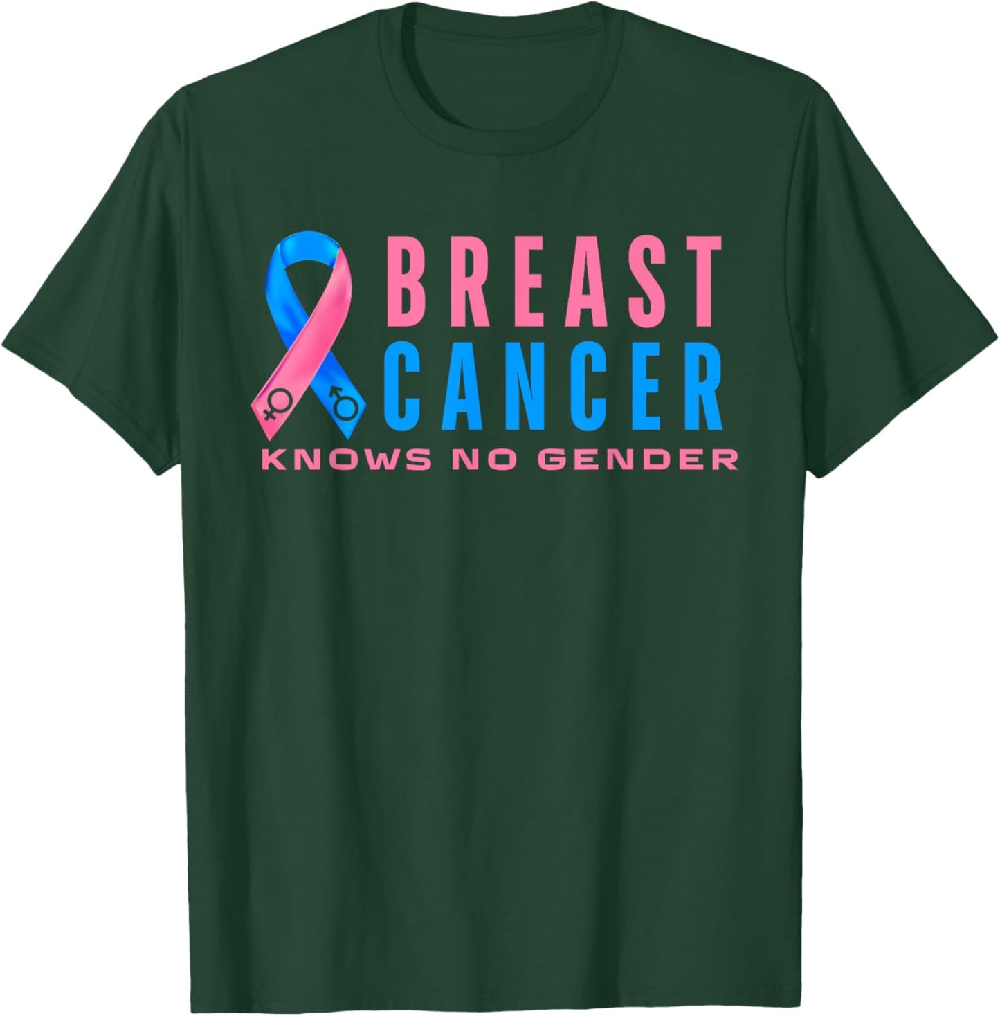 Breast Cancer Men Awareness Pink Blue Male Breast Cancer T-Shirt - T-Shirt | Forest
