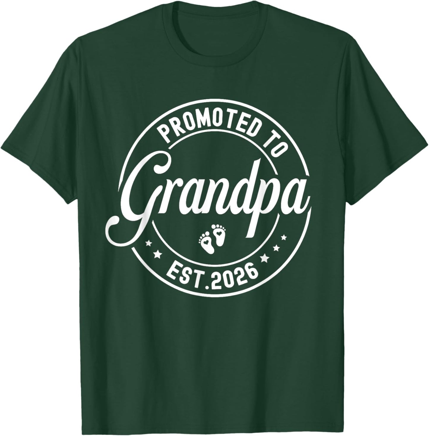 Promoted to Grandpa est. 2026 Grandparents Baby Announcement T-Shirt - T-Shirt | Forest