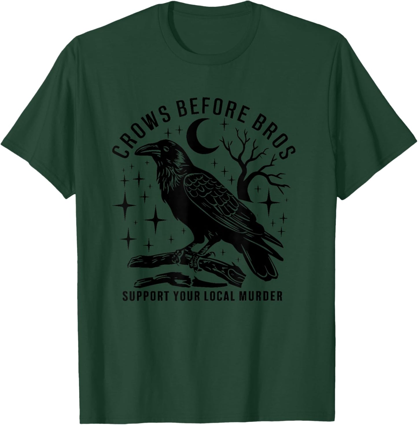 Vintage Crows Before Bros Feminist Women T-Shirt - T-Shirt | Forest