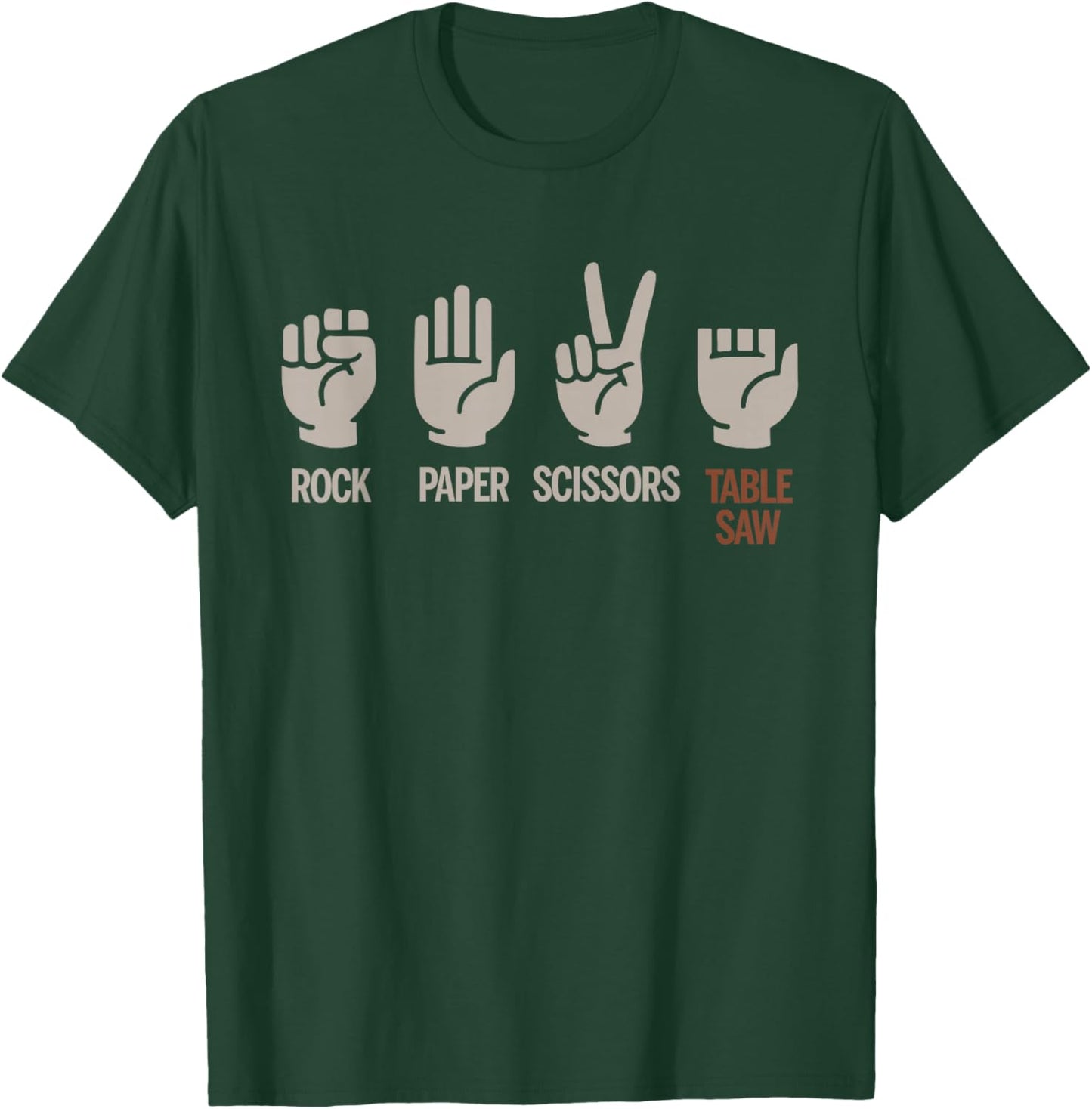 Funny Woodworking Rock Paper Scissors Table Saw Carpenter T-Shirt - T-Shirt | Forest