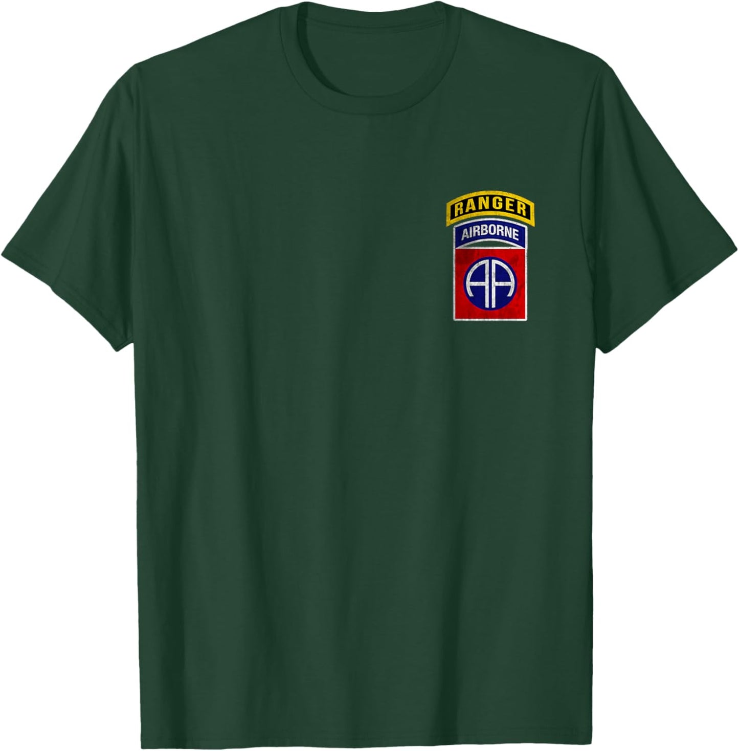 82nd Airborne Division Ranger Tab Paratrooper Logo Veteran T-Shirt - T-Shirt | Forest