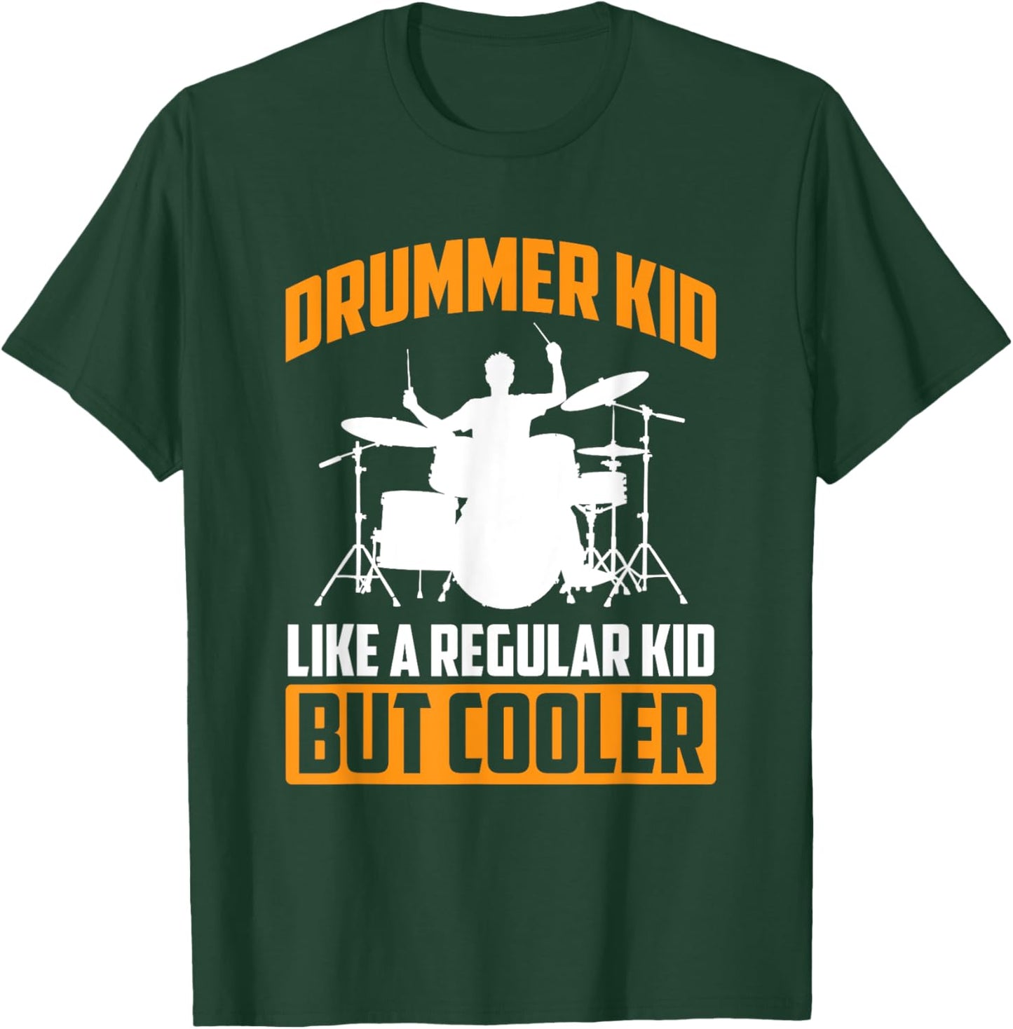 Drummer Kid Drumming Percussionist Drums Kids Boys Retro T-Shirt - T-Shirt | Forest