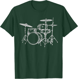 Drum design Teen Boys Musician Gifts Music Men T-Shirt - T-Shirt | Forest