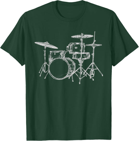 Drum design Teen Boys Musician Gifts Music Men T-Shirt - T-Shirt | Forest