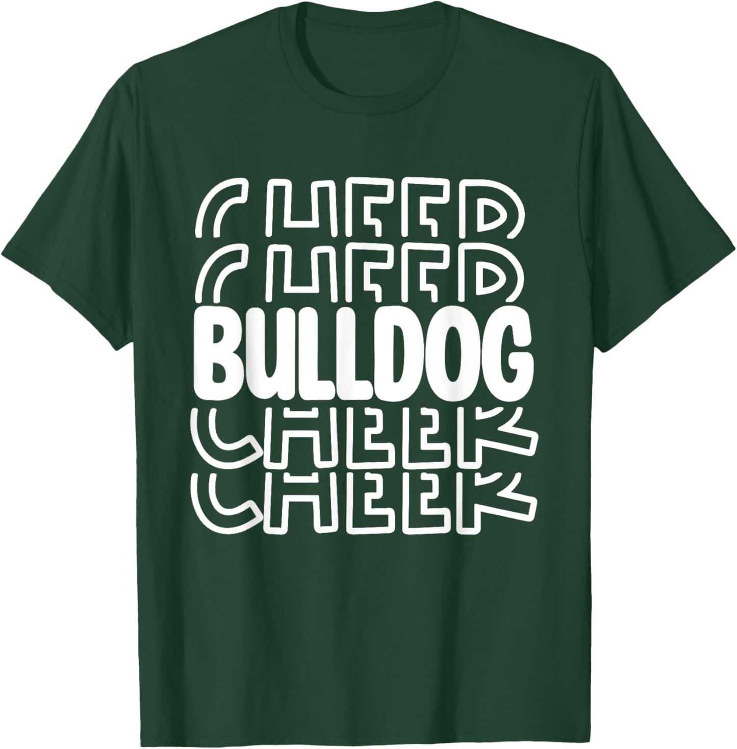 Bulldog Cheer High School Sports Team Mascot Football Cheer Men Women T-Shirt - T-Shirt | Forest
